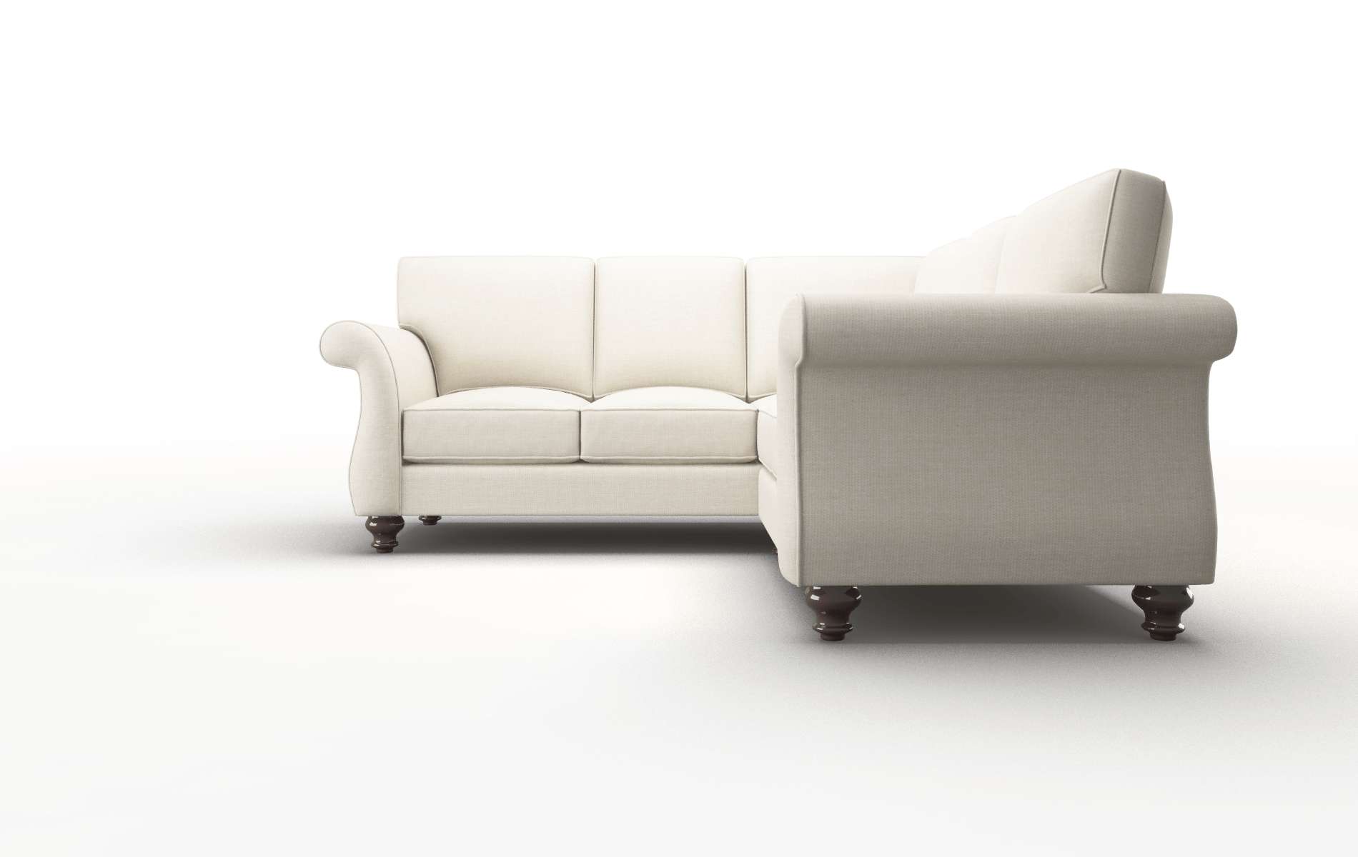 Pisa Keylargo Almond Sectional espresso legs 5