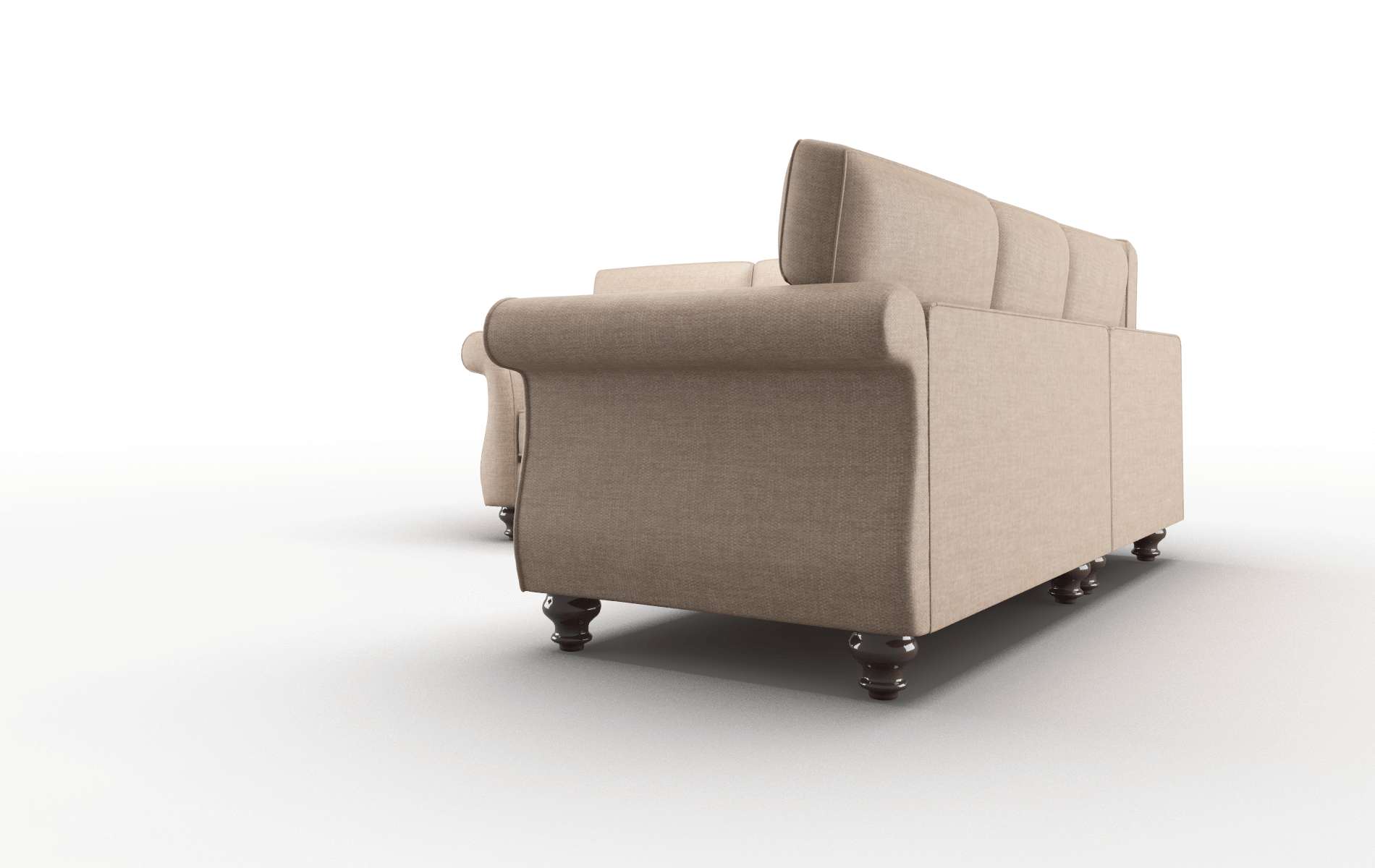 Pisa Keylargo Mink Sectional espresso legs 4