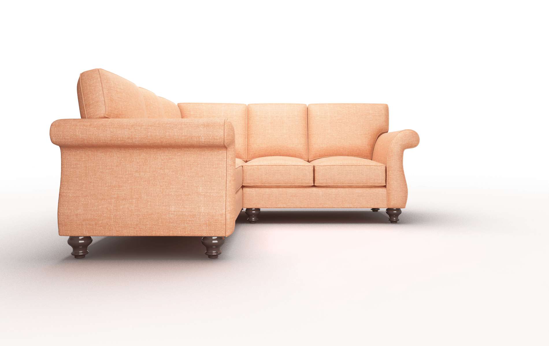 Pisa Keylargo Terracotta Sectional espresso legs 2