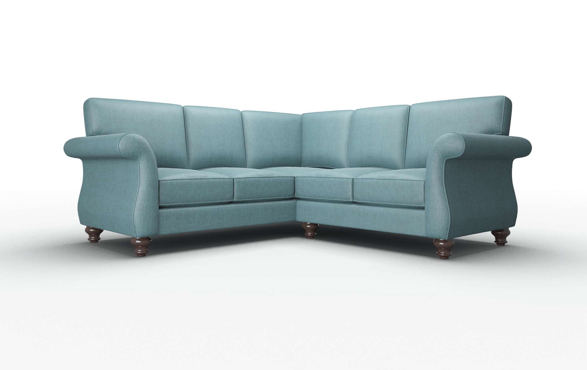 Pisa Leslie Peacock Sectional espresso legs 1