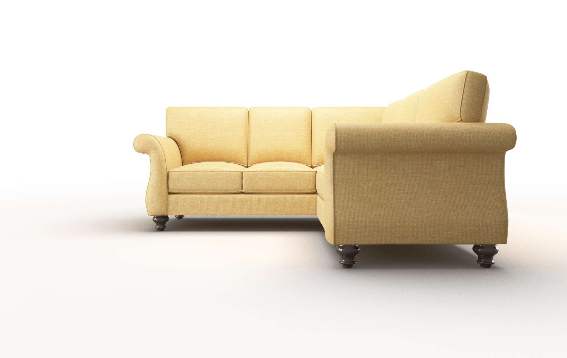 Pisa Leslie Saffron Sectional espresso legs 5