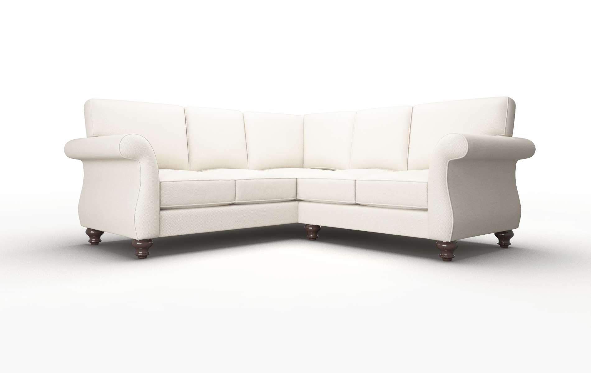 Pisa Malibu Linen Sectional espresso legs 1