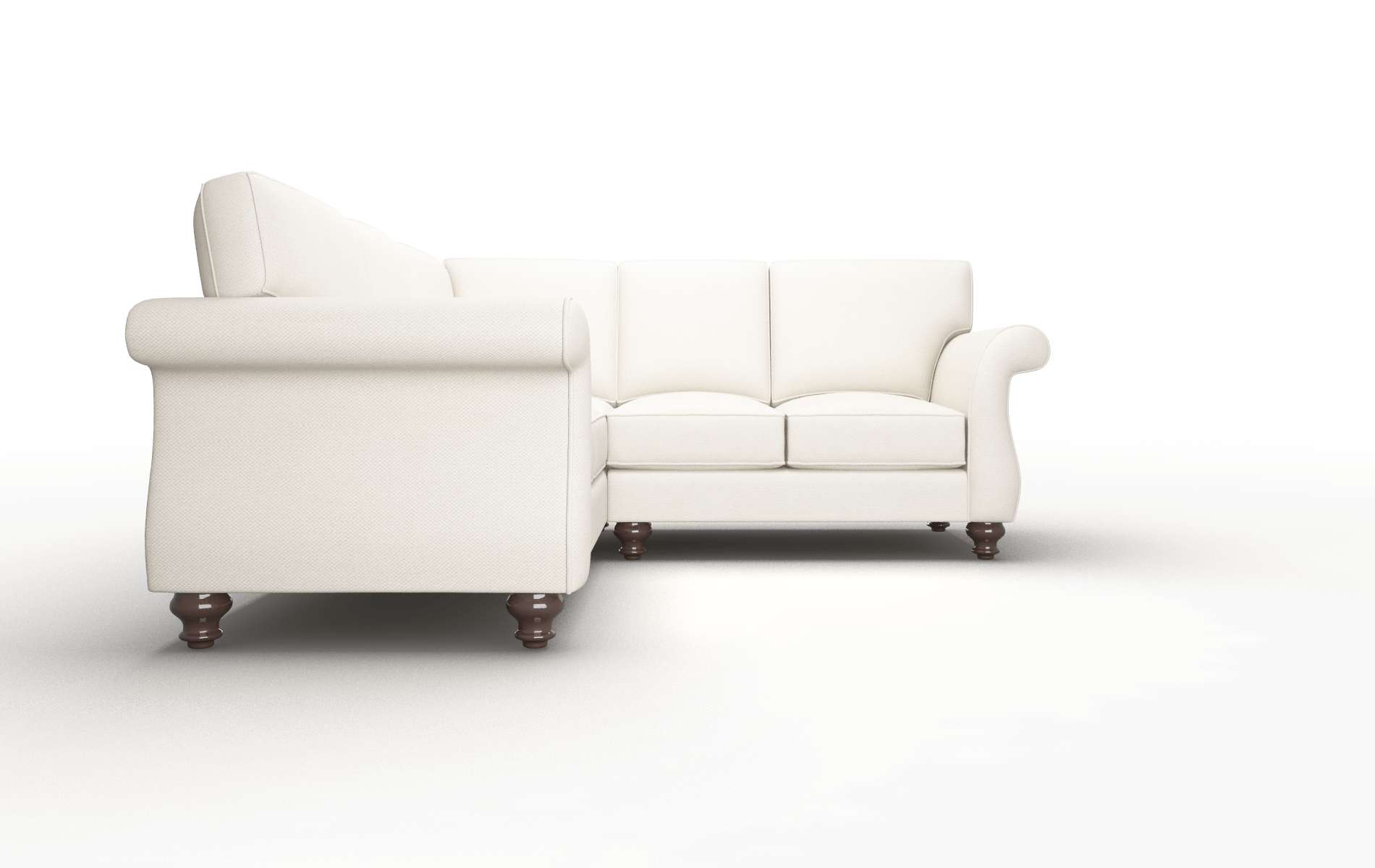 Pisa Malibu Linen Sectional espresso legs 2