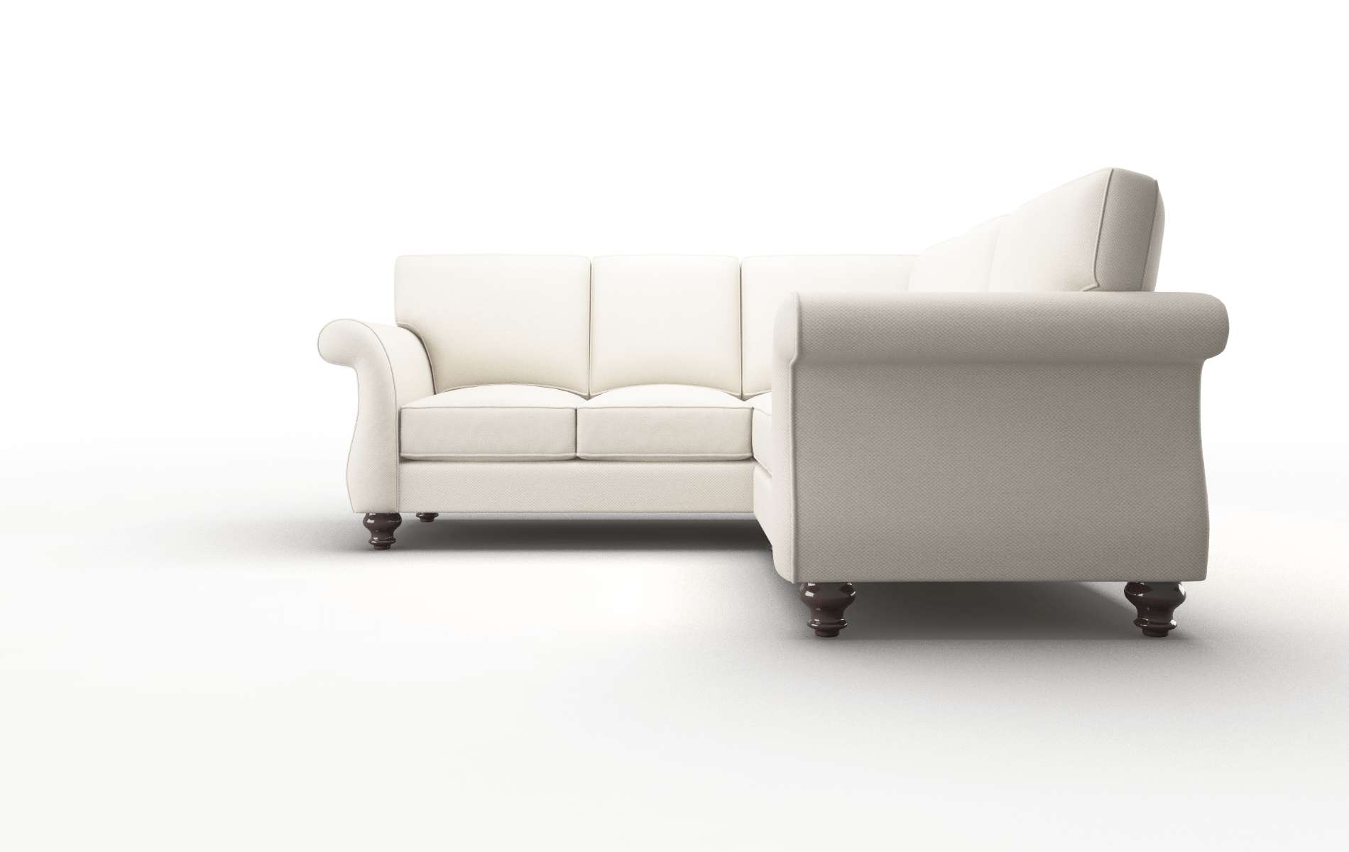 Pisa Malibu Linen Sectional espresso legs 5
