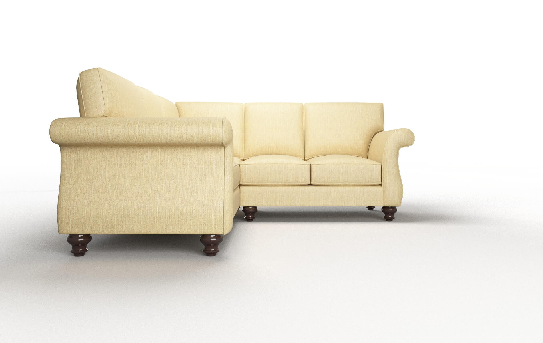 Pisa Malibu Maize Sectional espresso legs 2