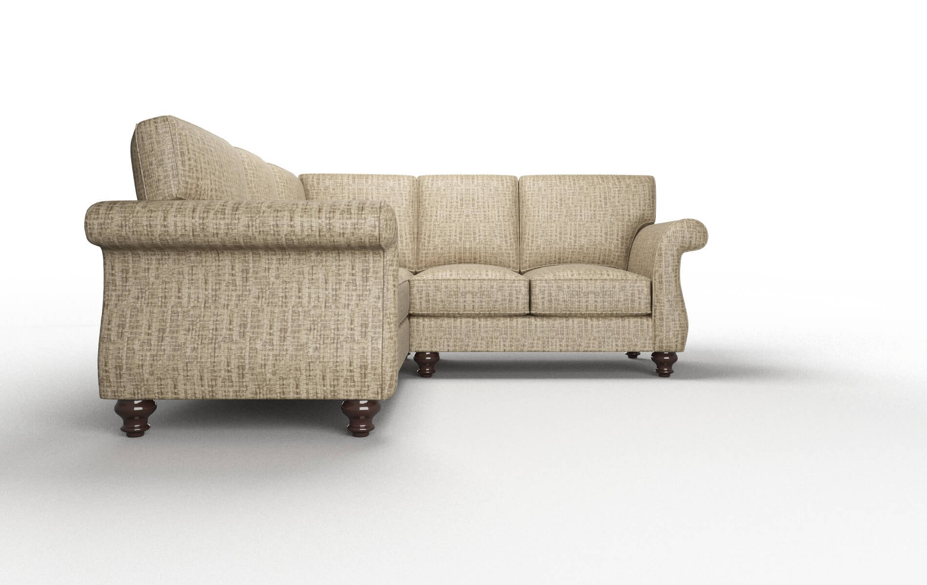 Pisa Marcy Camel Sectional espresso legs 2