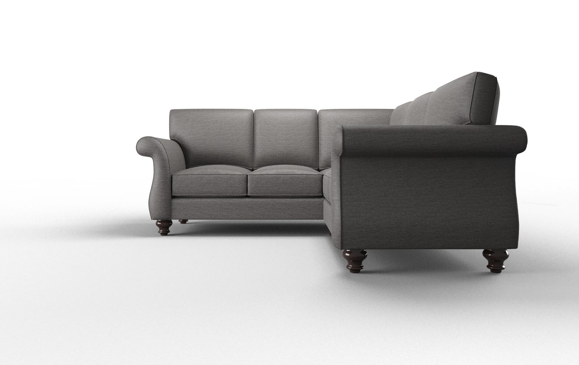 Pisa Oscar Charcoal Sectional espresso legs 5