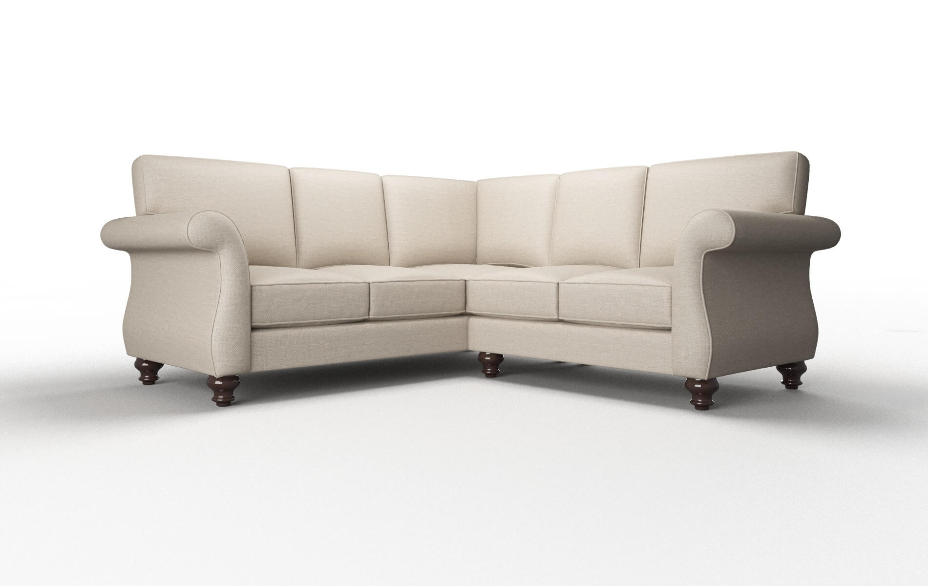 Pisa Oscar Linen Sectional espresso legs 1