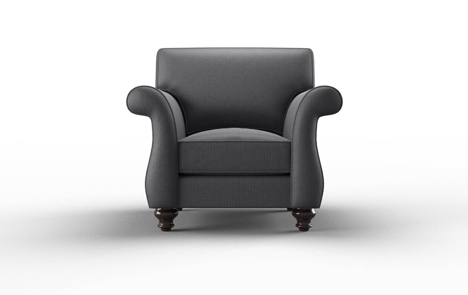 Pisa Parker Charcoal chair espresso legs