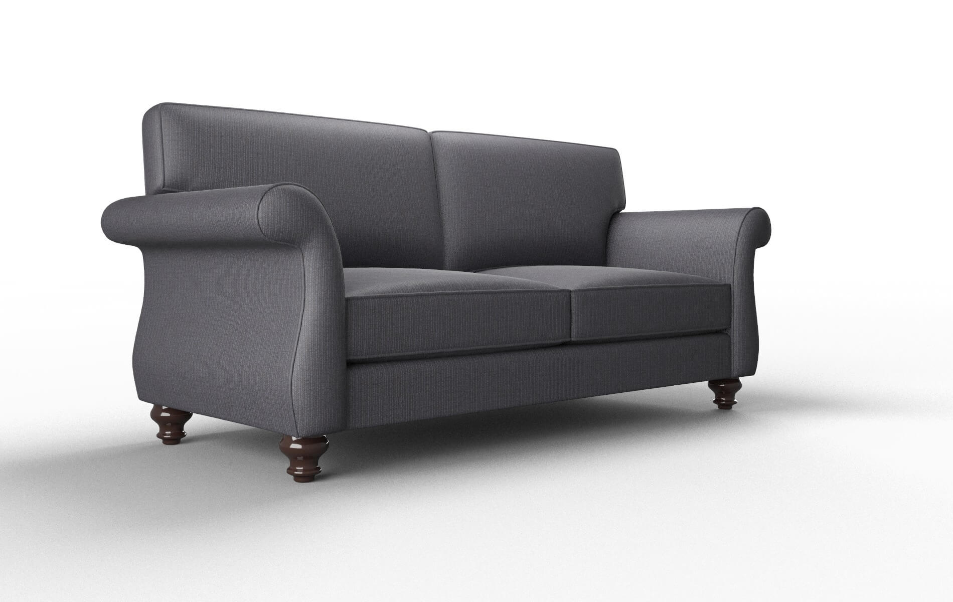 Pisa Parker Charcoal Sofa espresso legs 2
