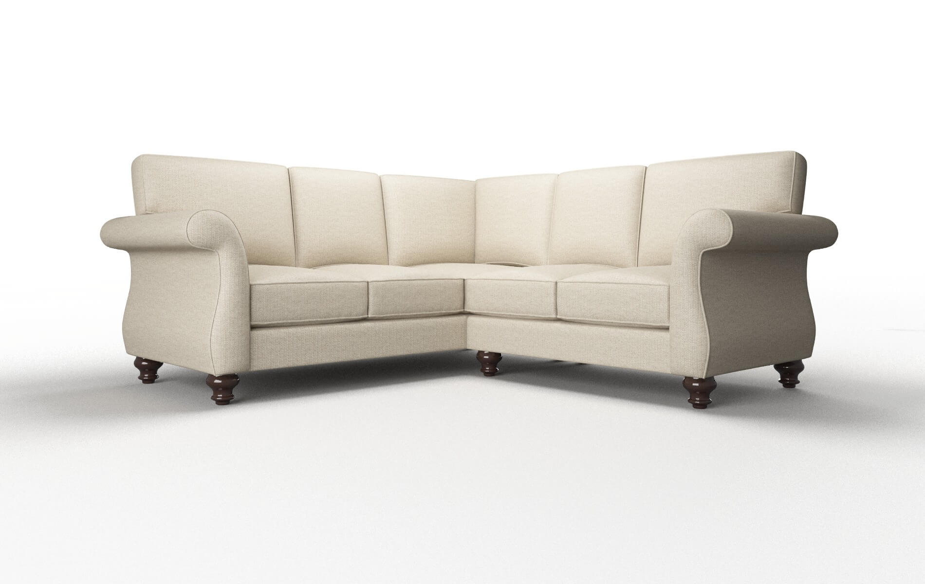 Pisa Parker Linen Sectional espresso legs 1