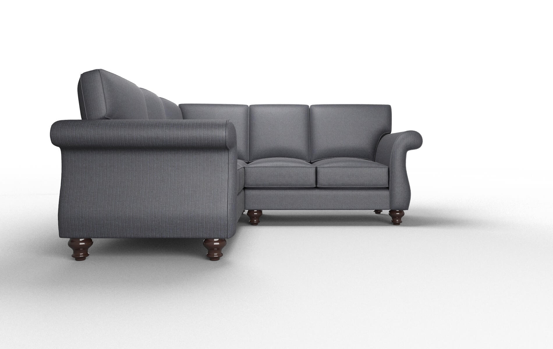 Pisa Parker Midnight Sectional espresso legs 2