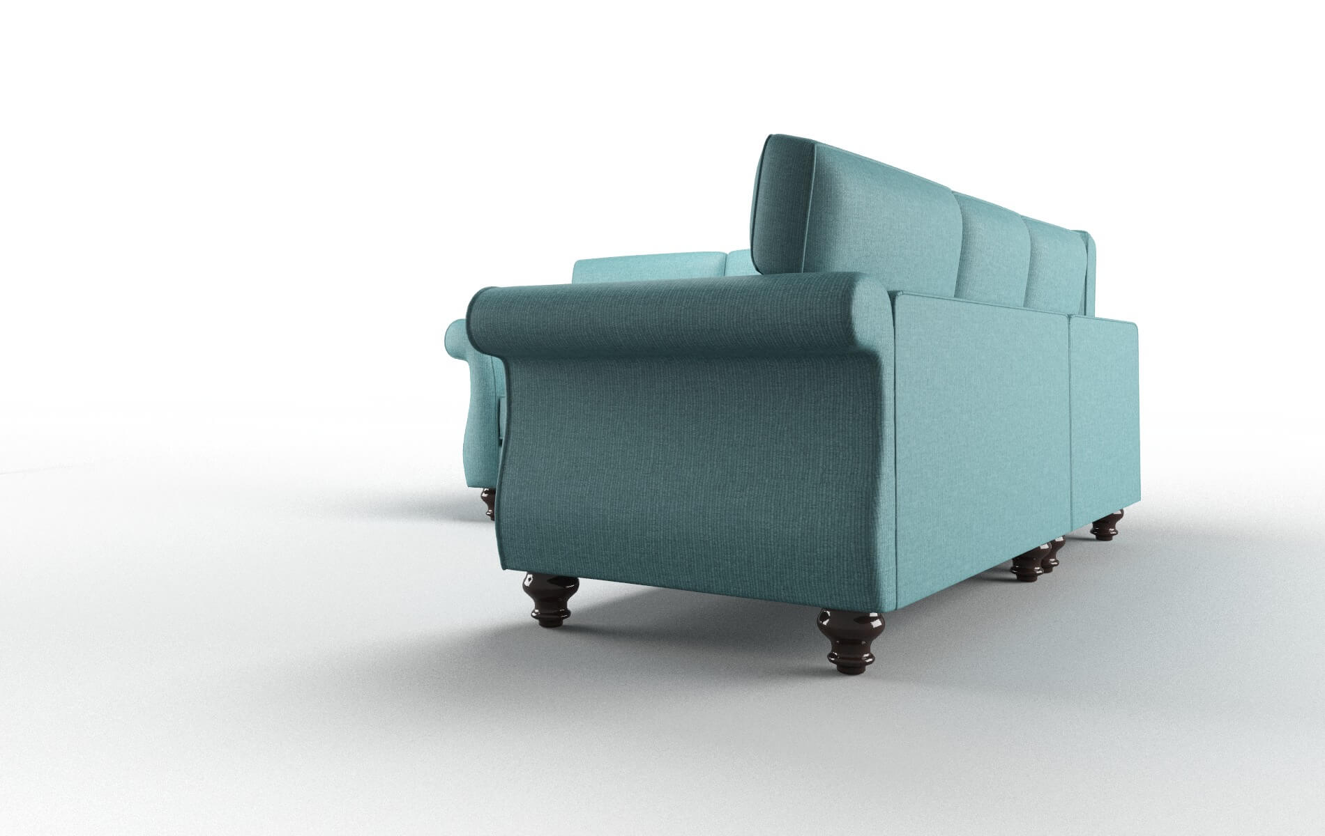 Pisa Parker Turquoise Sectional espresso legs 4