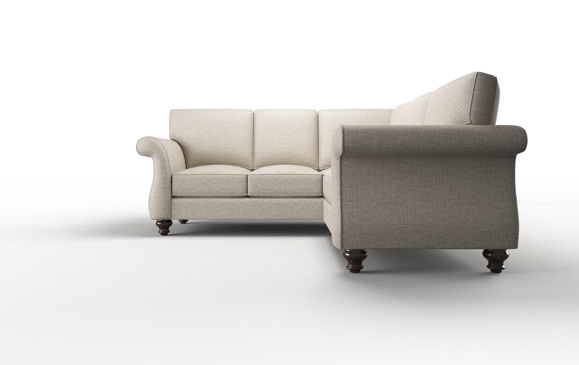 Pisa Parker Wheat Sectional espresso legs 5
