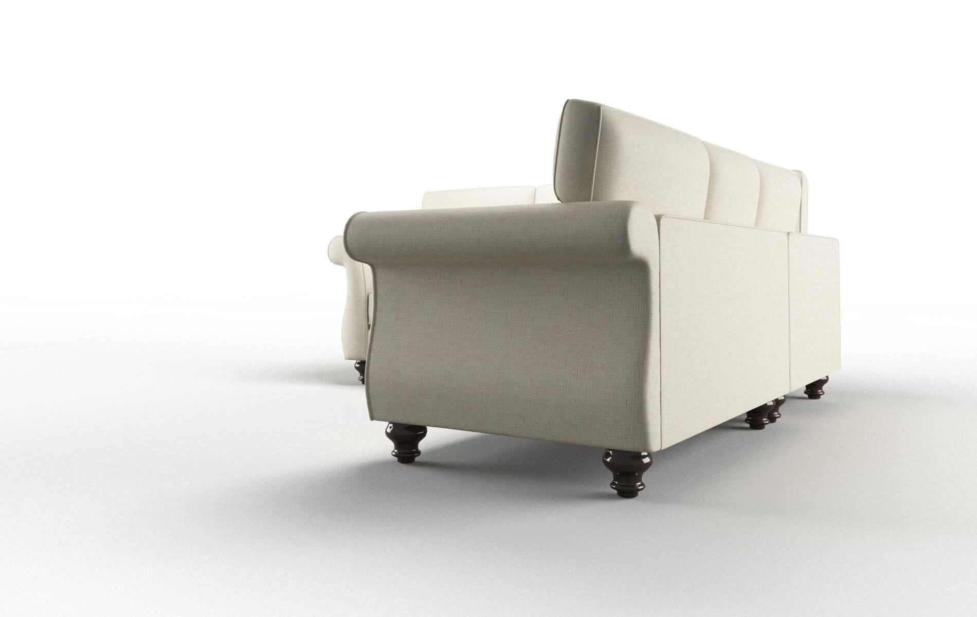 Pisa Phoenix Ivory Sectional espresso legs 4