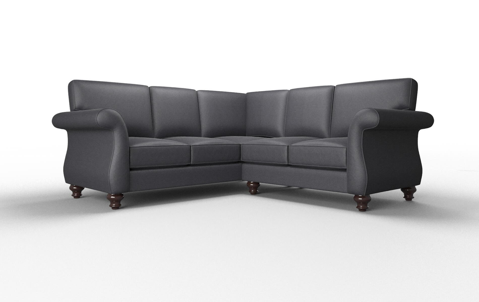 Pisa Redondo Navy Sectional espresso legs 1