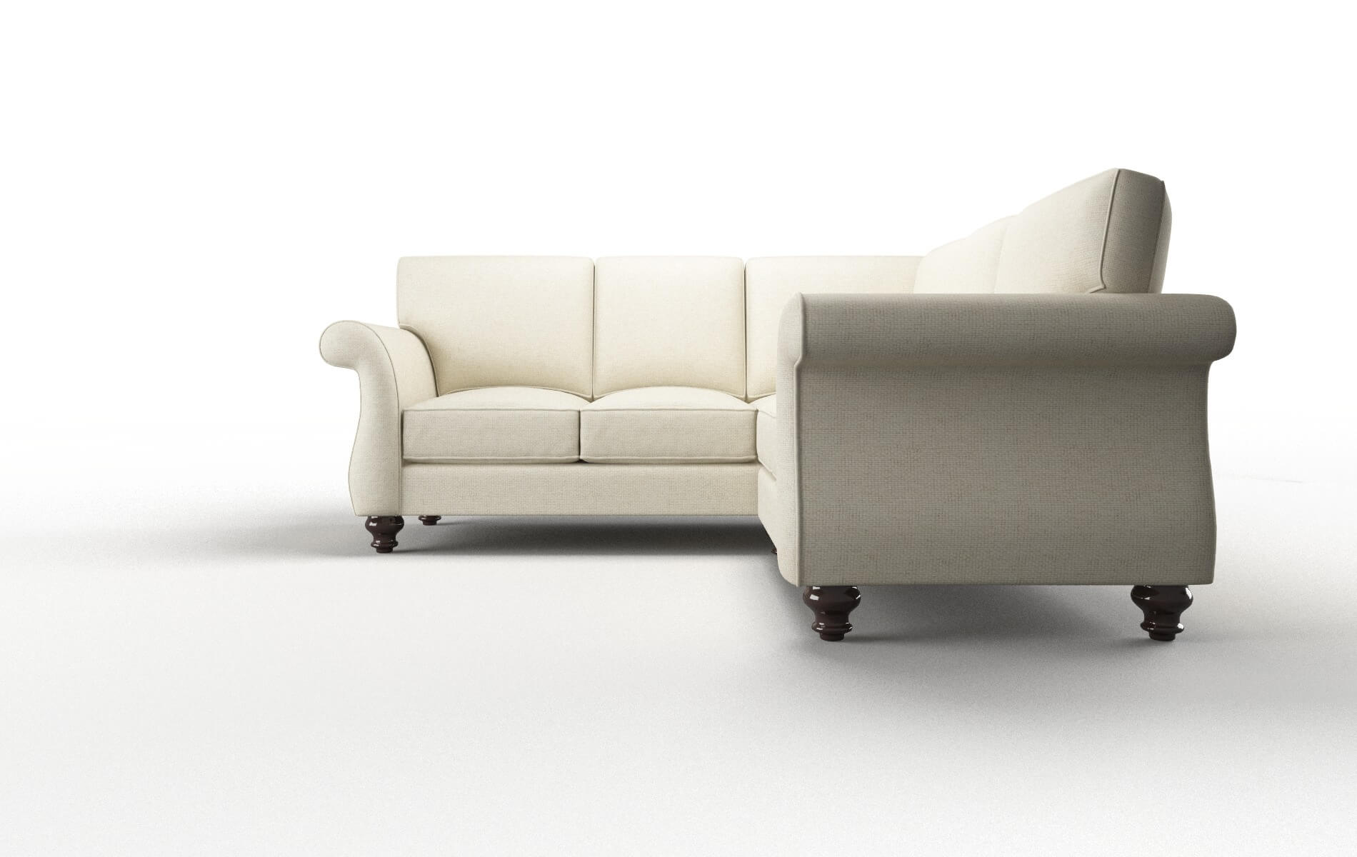 Pisa Redondo Oyster Sectional espresso legs 5