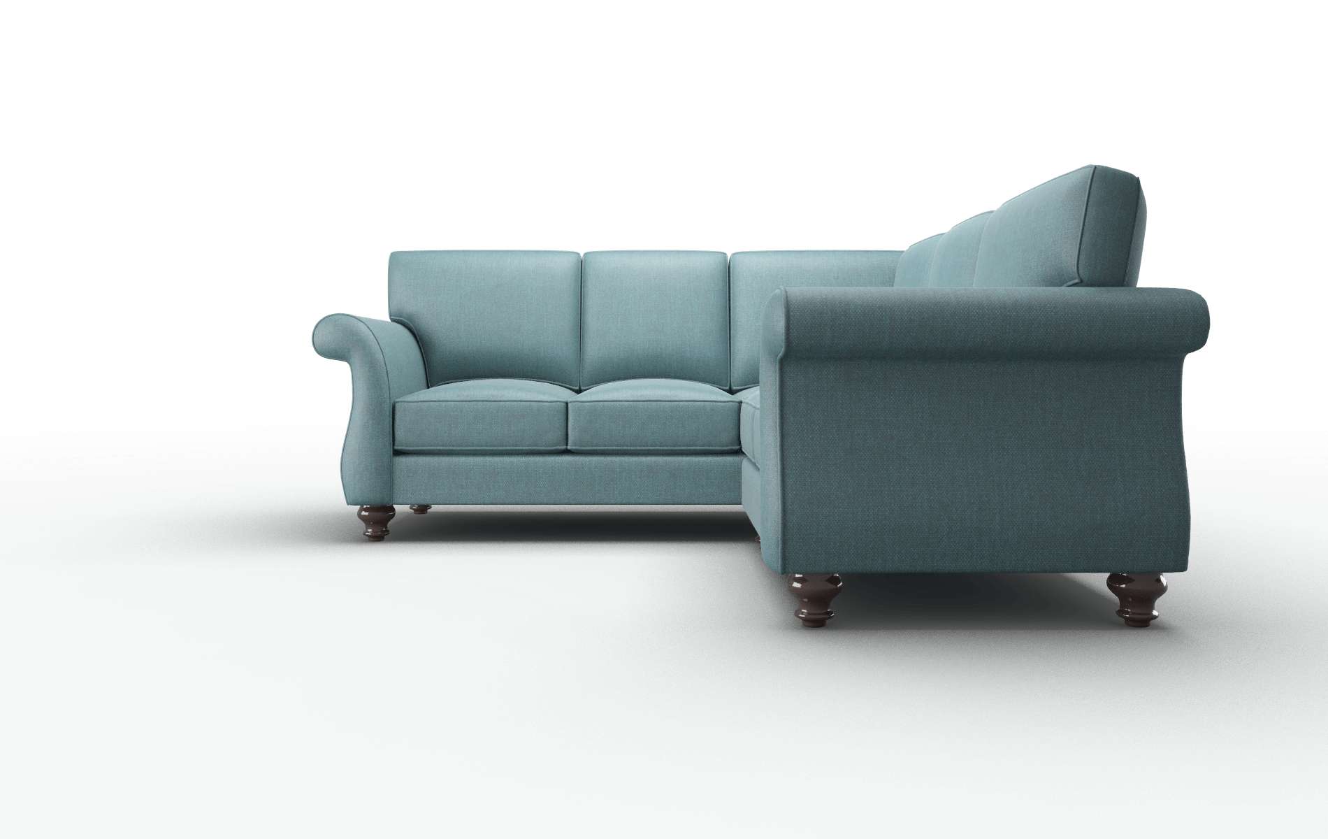 Pisa Rocket Peacock Sectional espresso legs 5