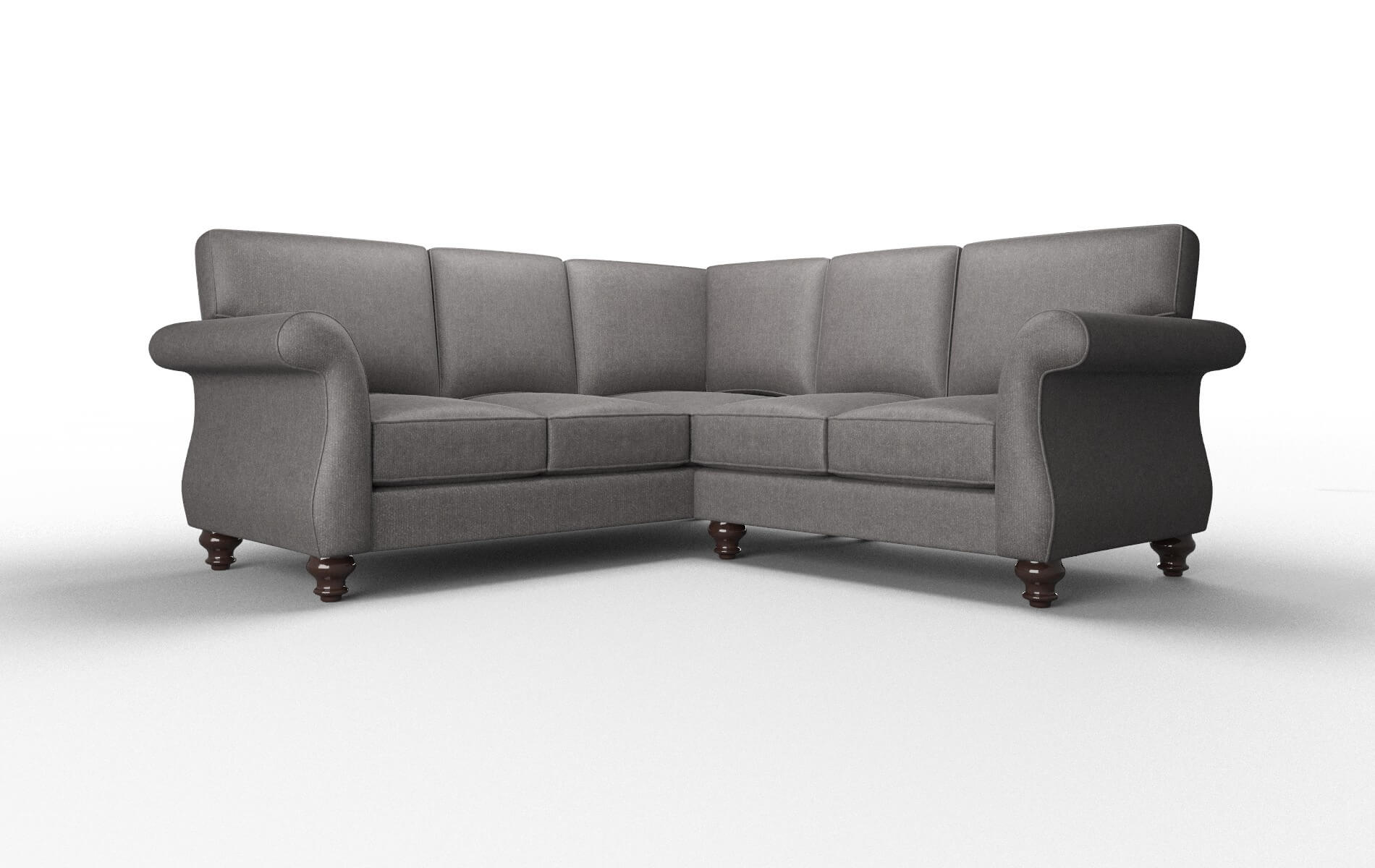 Pisa Sasha Grey Sectional espresso legs 1