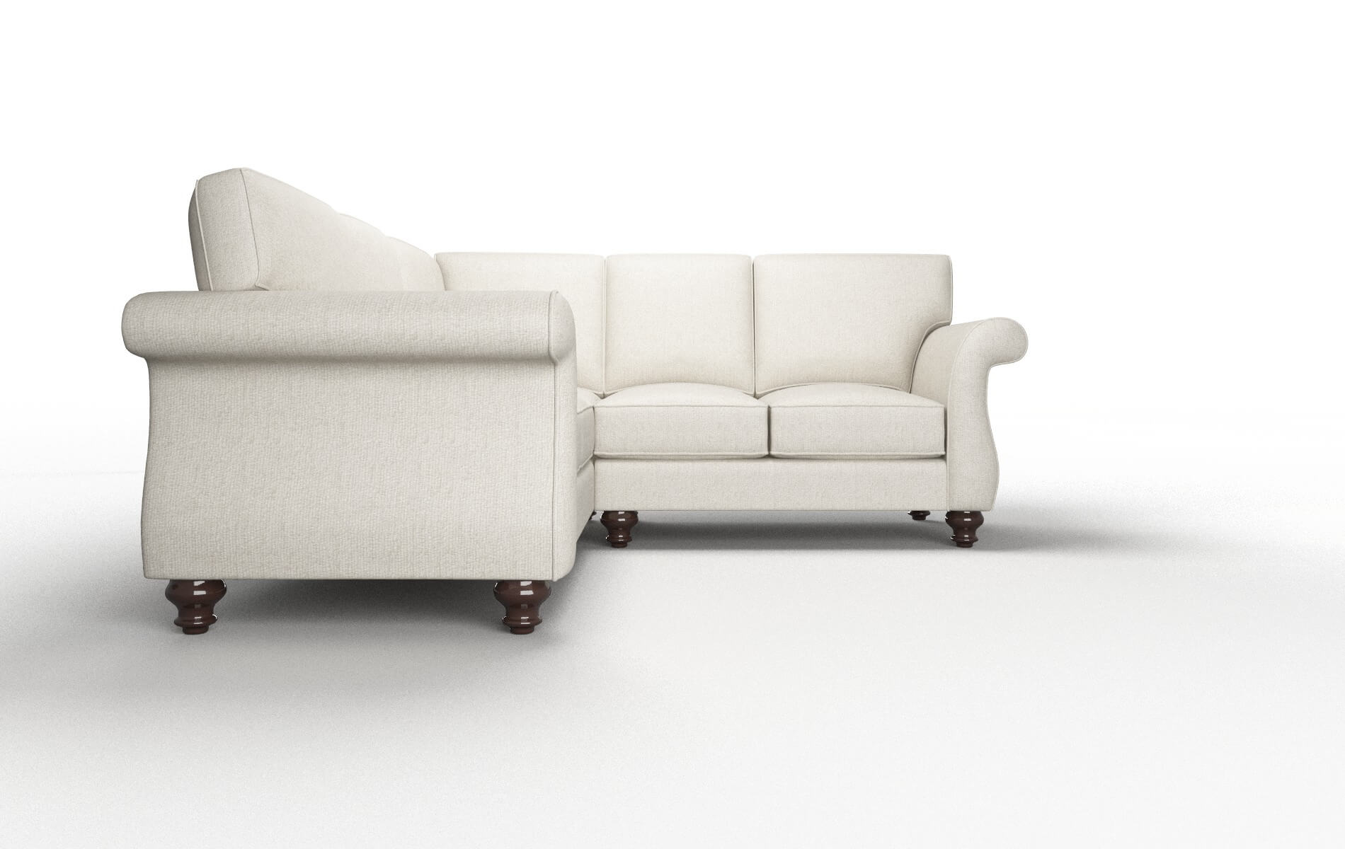 Pisa Sasha Linen Sectional espresso legs 2
