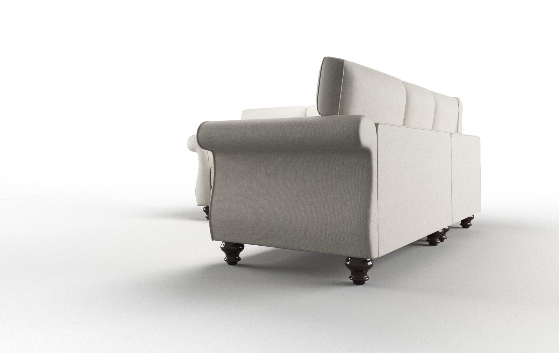 Pisa Sasha Linen Sectional espresso legs 4