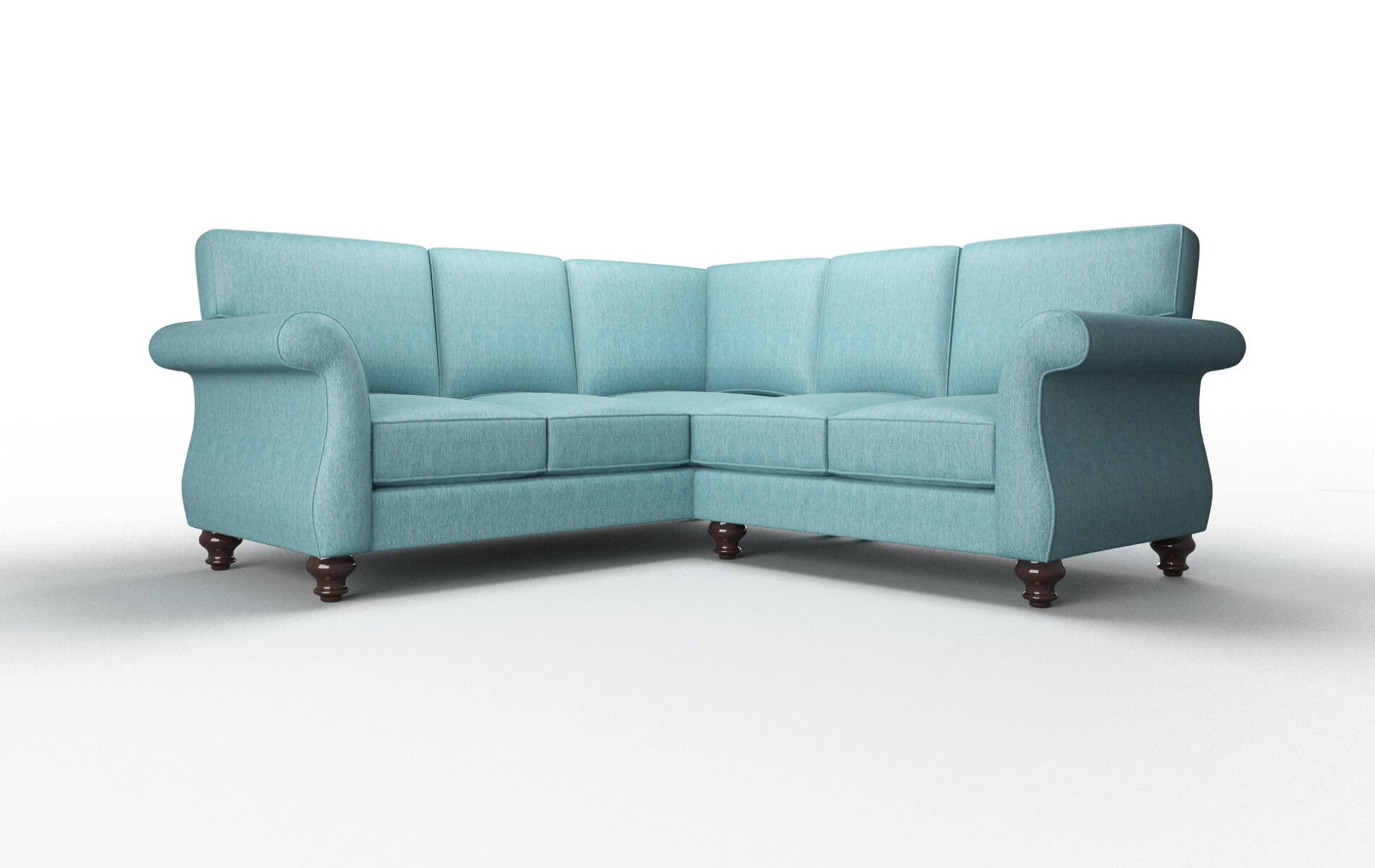 Pisa Sorrento Denim Sectional espresso legs 1