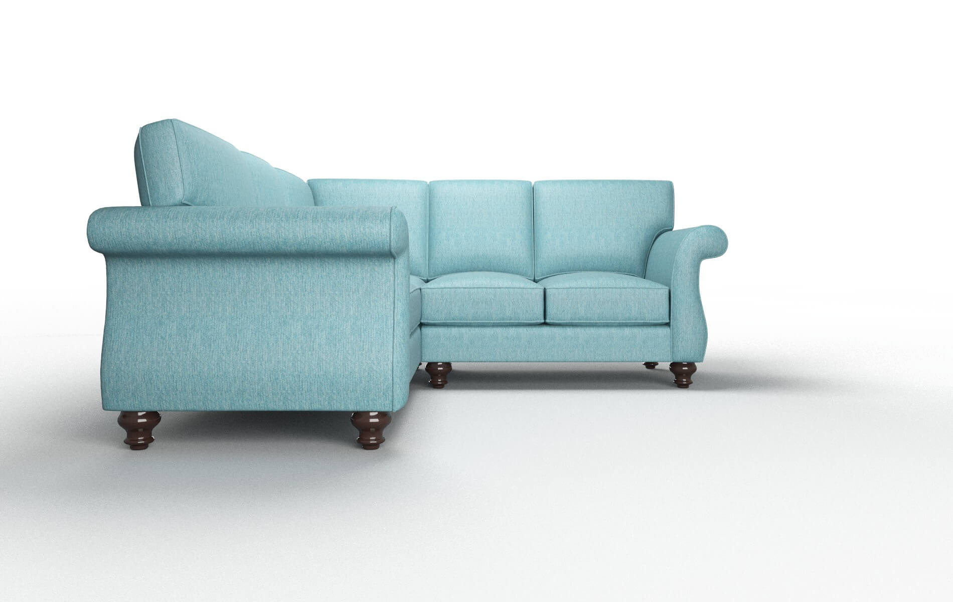Pisa Sorrento Denim Sectional espresso legs 2