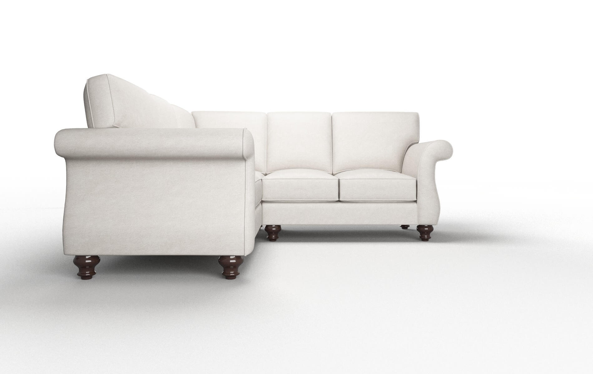 Pisa Suave Dove Sectional espresso legs 2