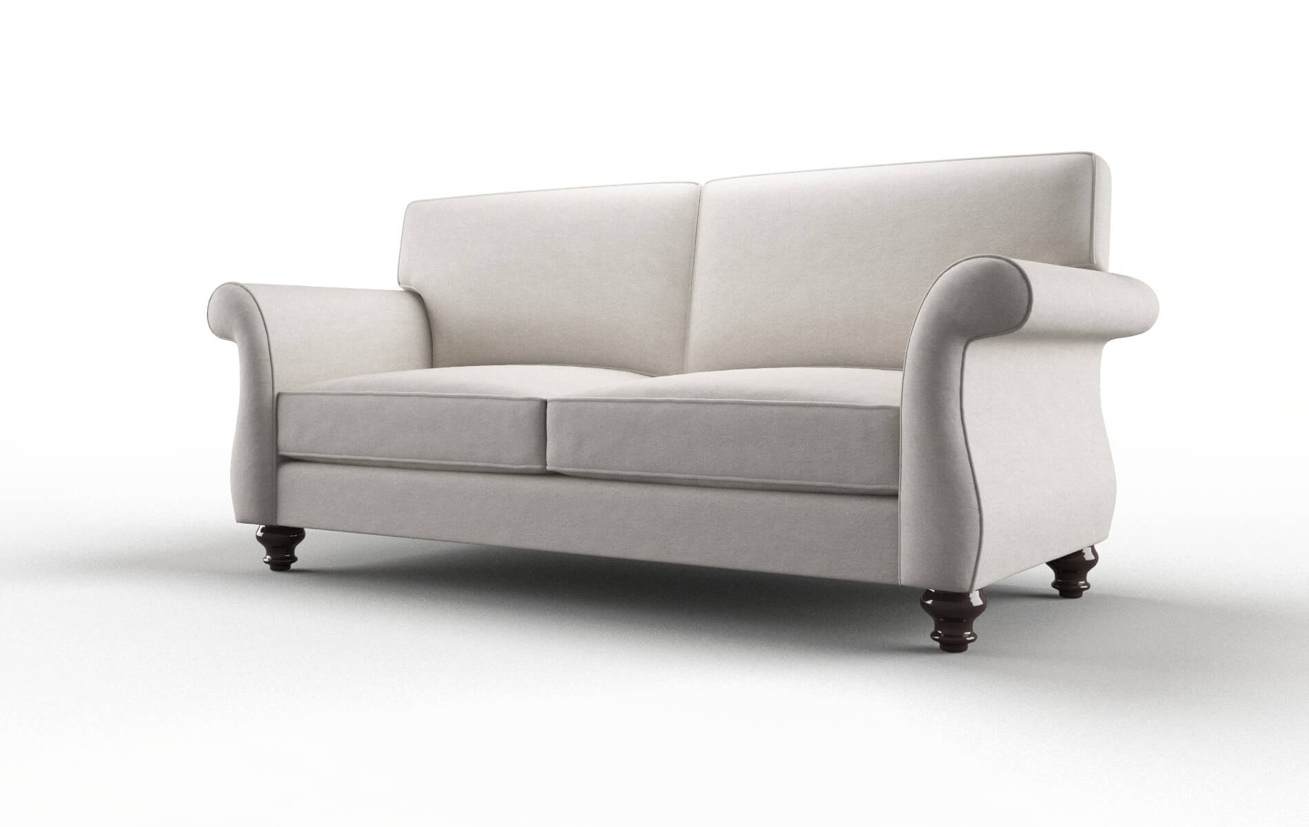 Pisa Suave Dove Sofa espresso legs 4