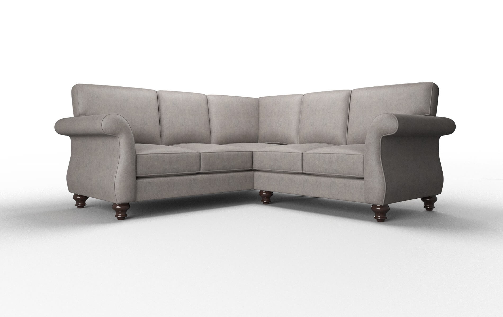 Pisa Suave Slate Sectional espresso legs 1