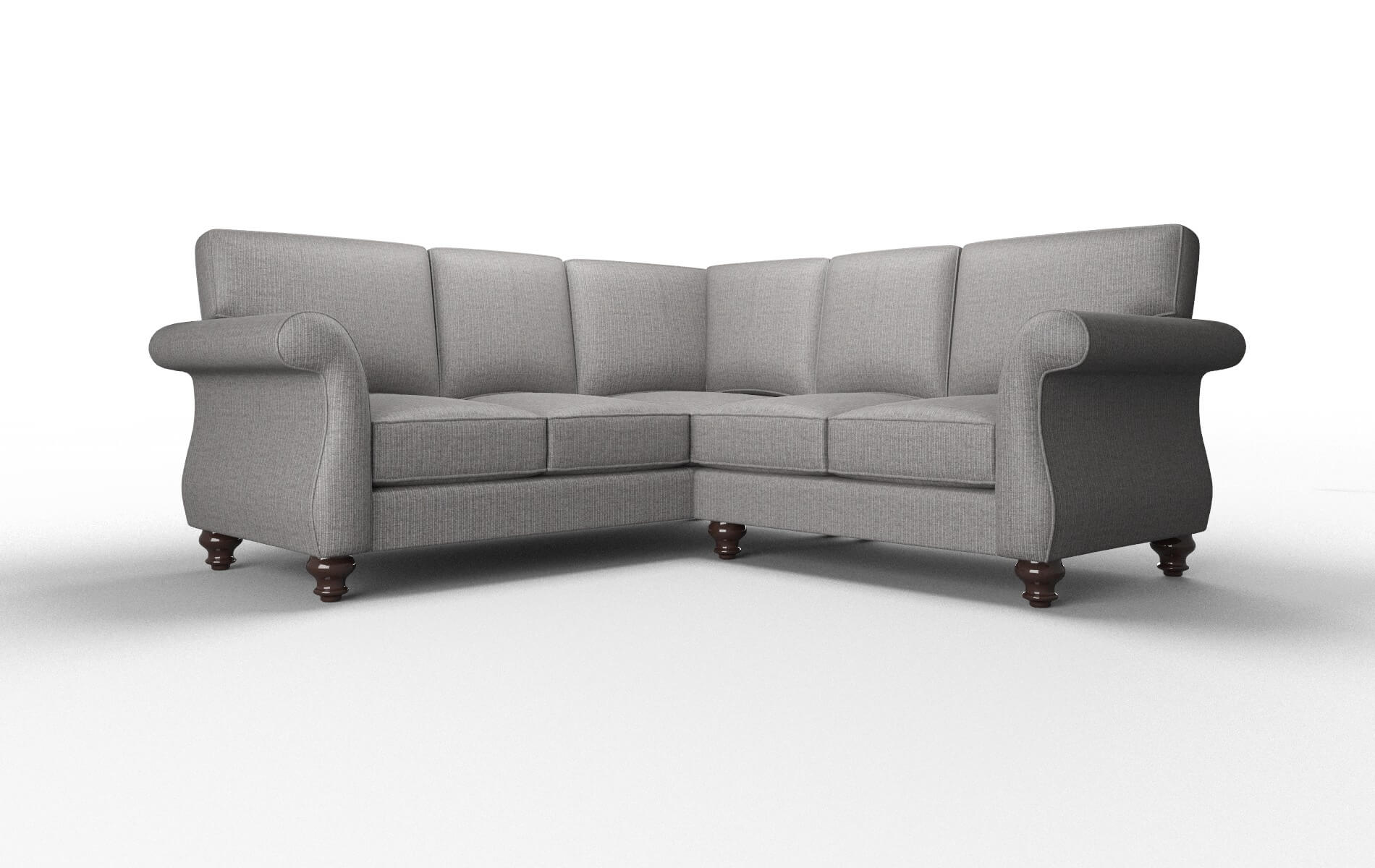 Pisa Terrain Oatmeal Sectional espresso legs 1