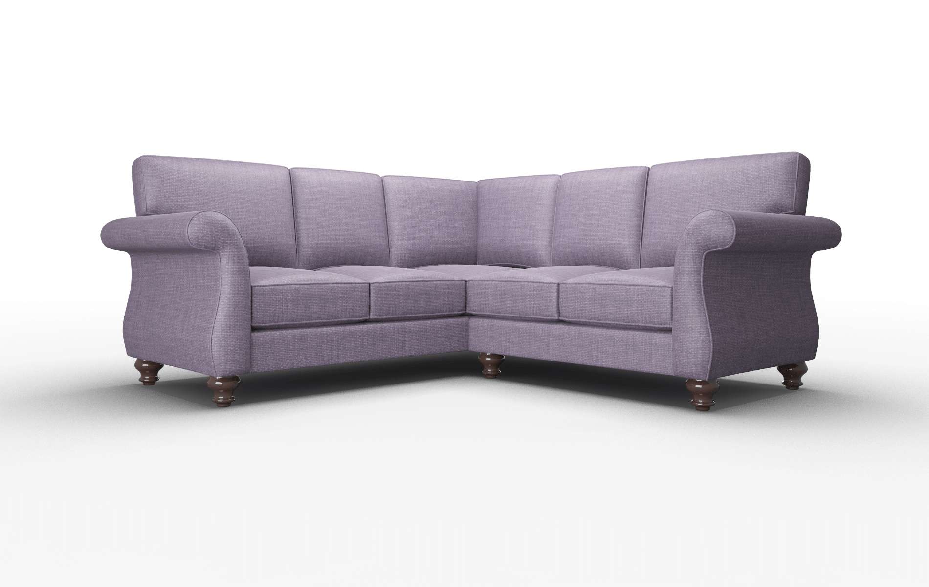 Pisa Tess Blackberry Sectional espresso legs 1