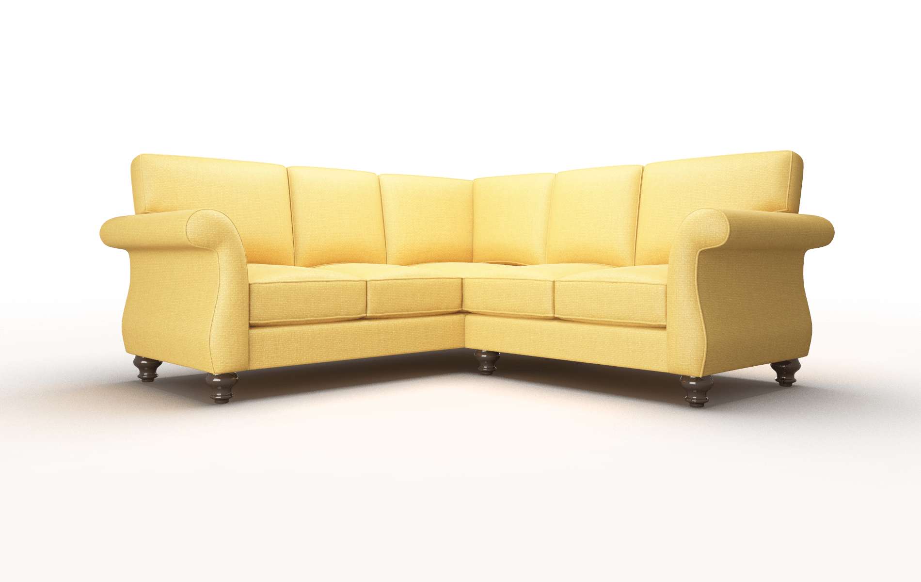 Pisa Tess Turmeric Sectional espresso legs 1