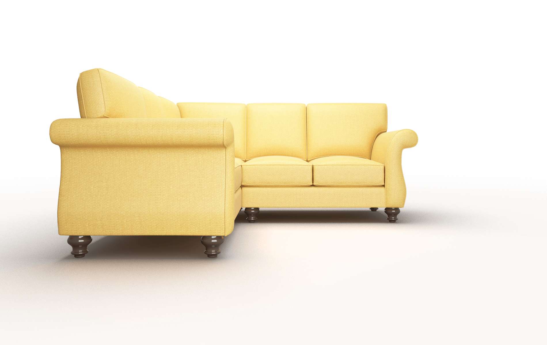 Pisa Tess Turmeric Sectional espresso legs 2