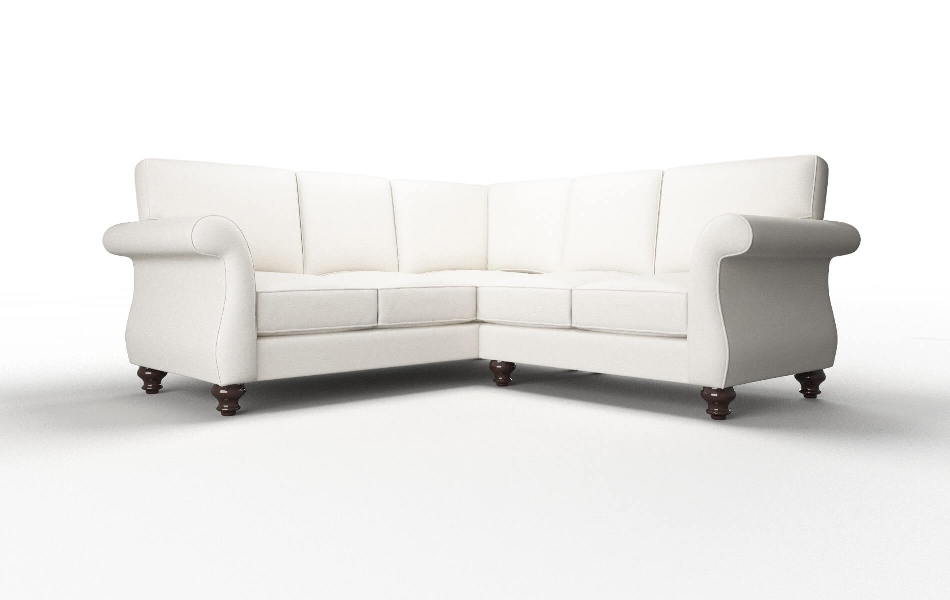 Pisa Venice eggshell Sectional Espresso Legs  1