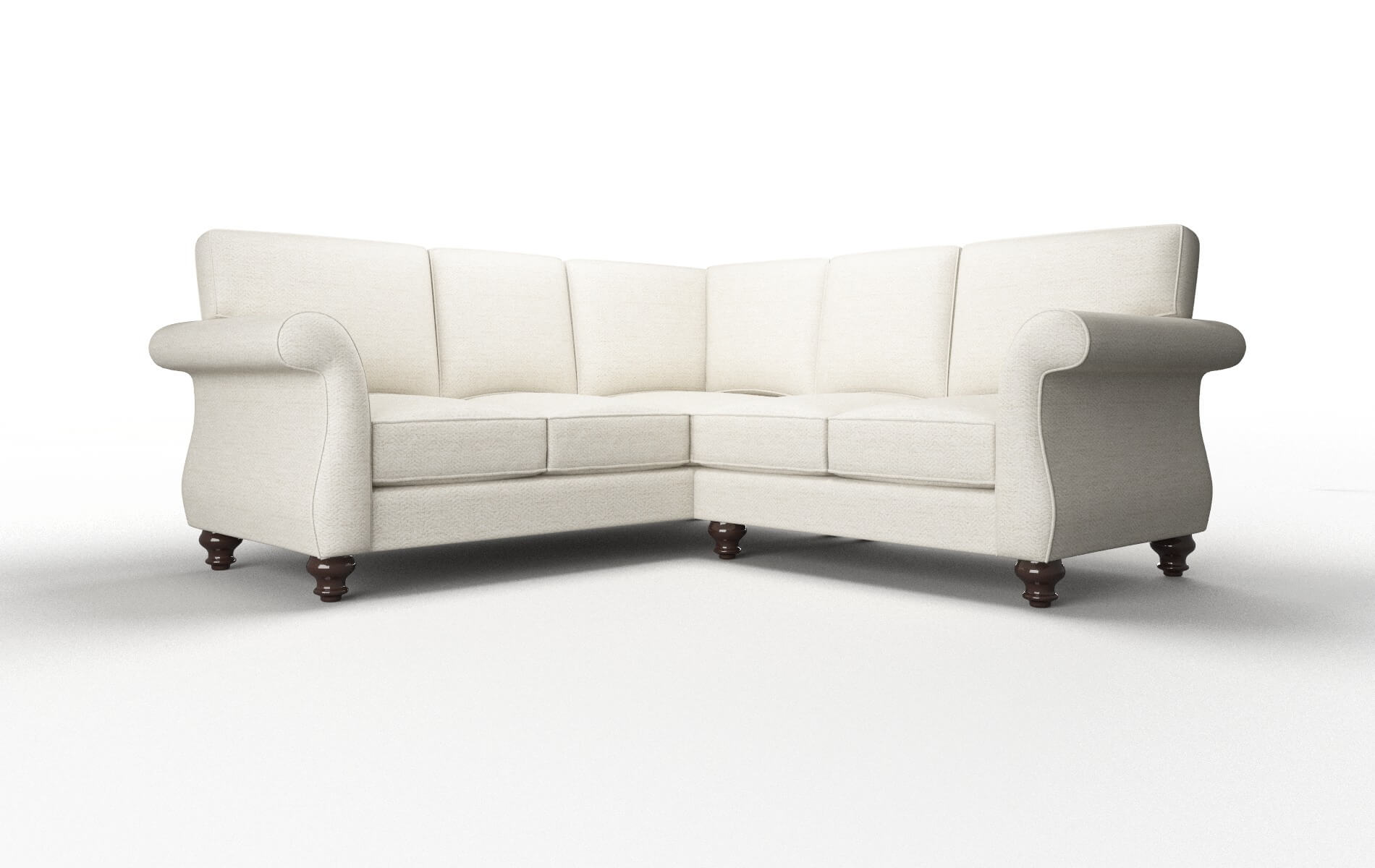 Pisa Venus Cream Sectional espresso legs 1