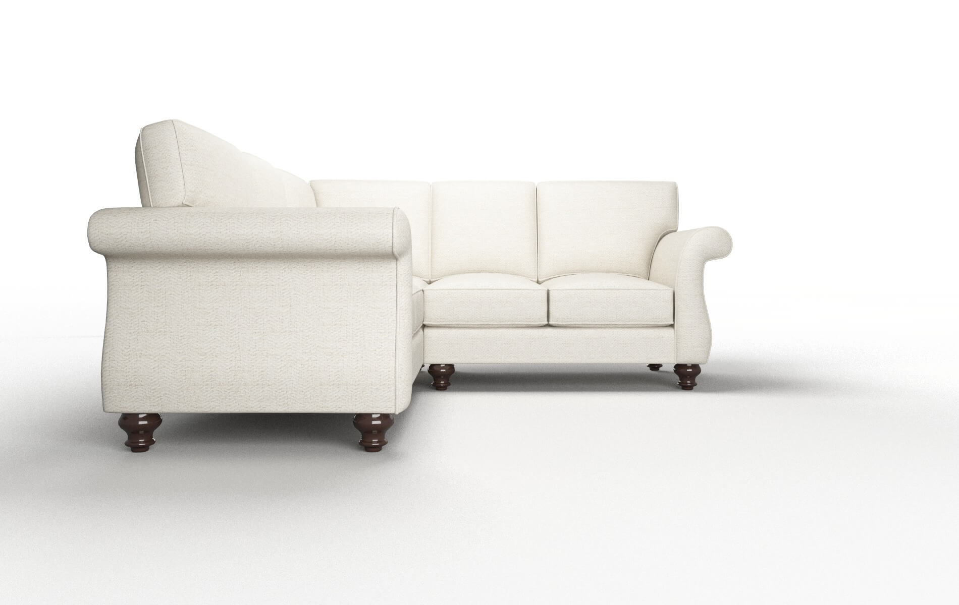 Pisa Venus Cream Sectional espresso legs 2