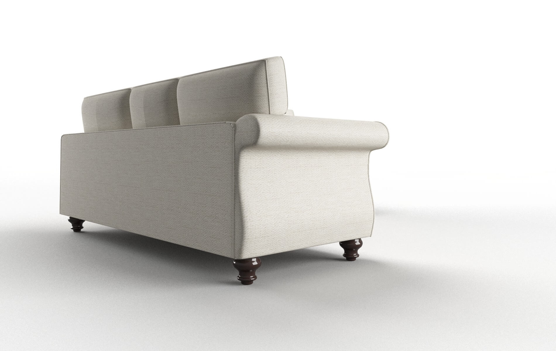 Pisa Venus Cream Sectional espresso legs 3