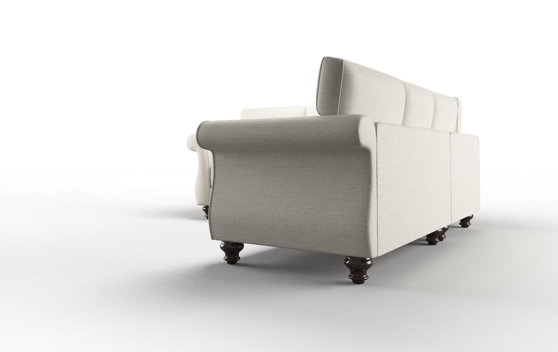 Pisa Venus Cream Sectional espresso legs 4