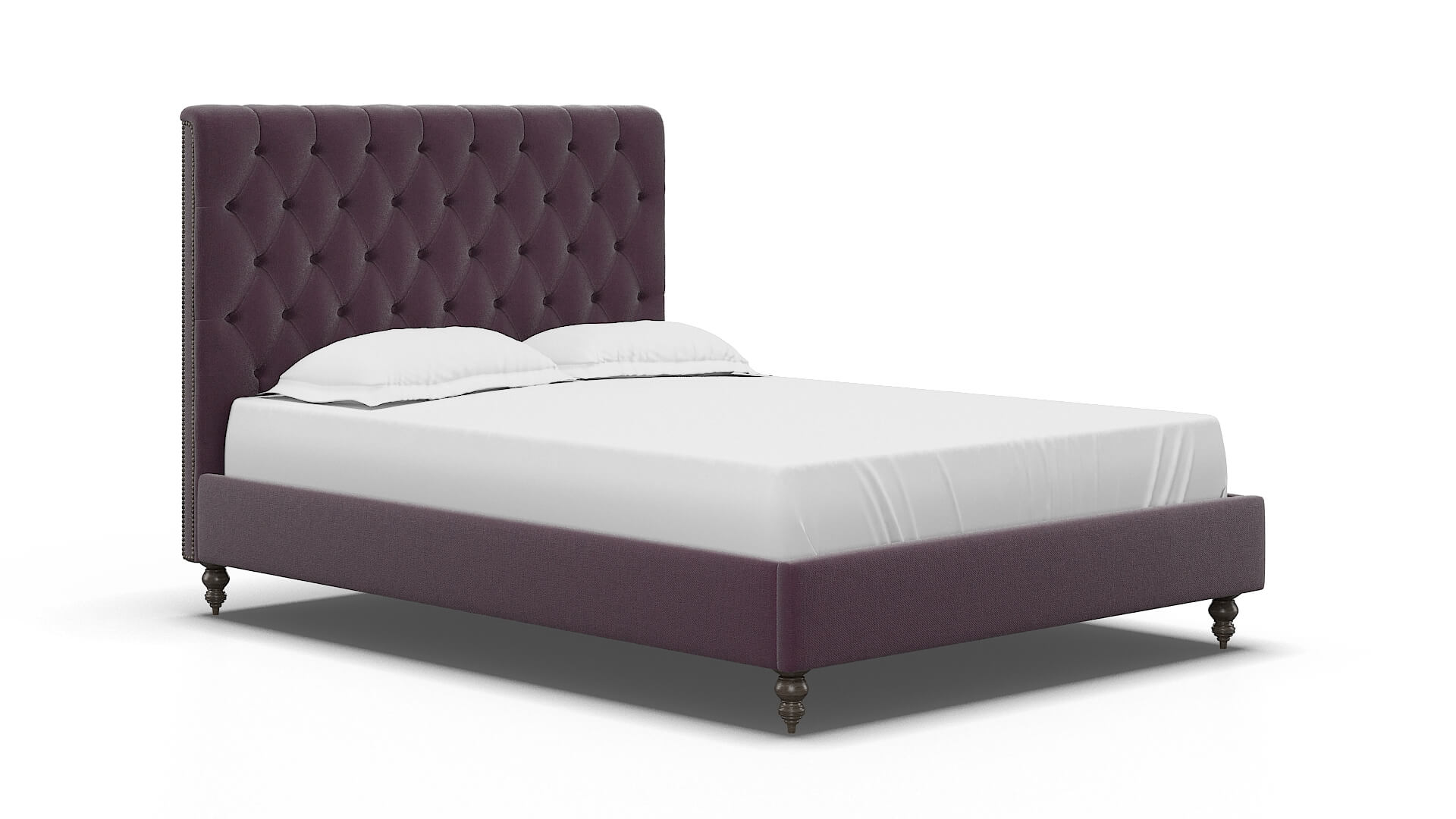 Remy Bella Aubergine Bed espresso legs 2