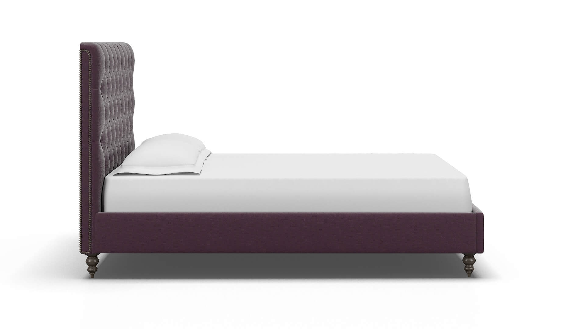Remy Bella Aubergine Bed espresso legs 3
