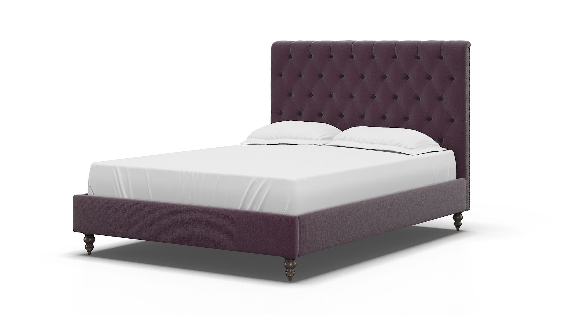 Remy Bella Aubergine Bed espresso legs 5