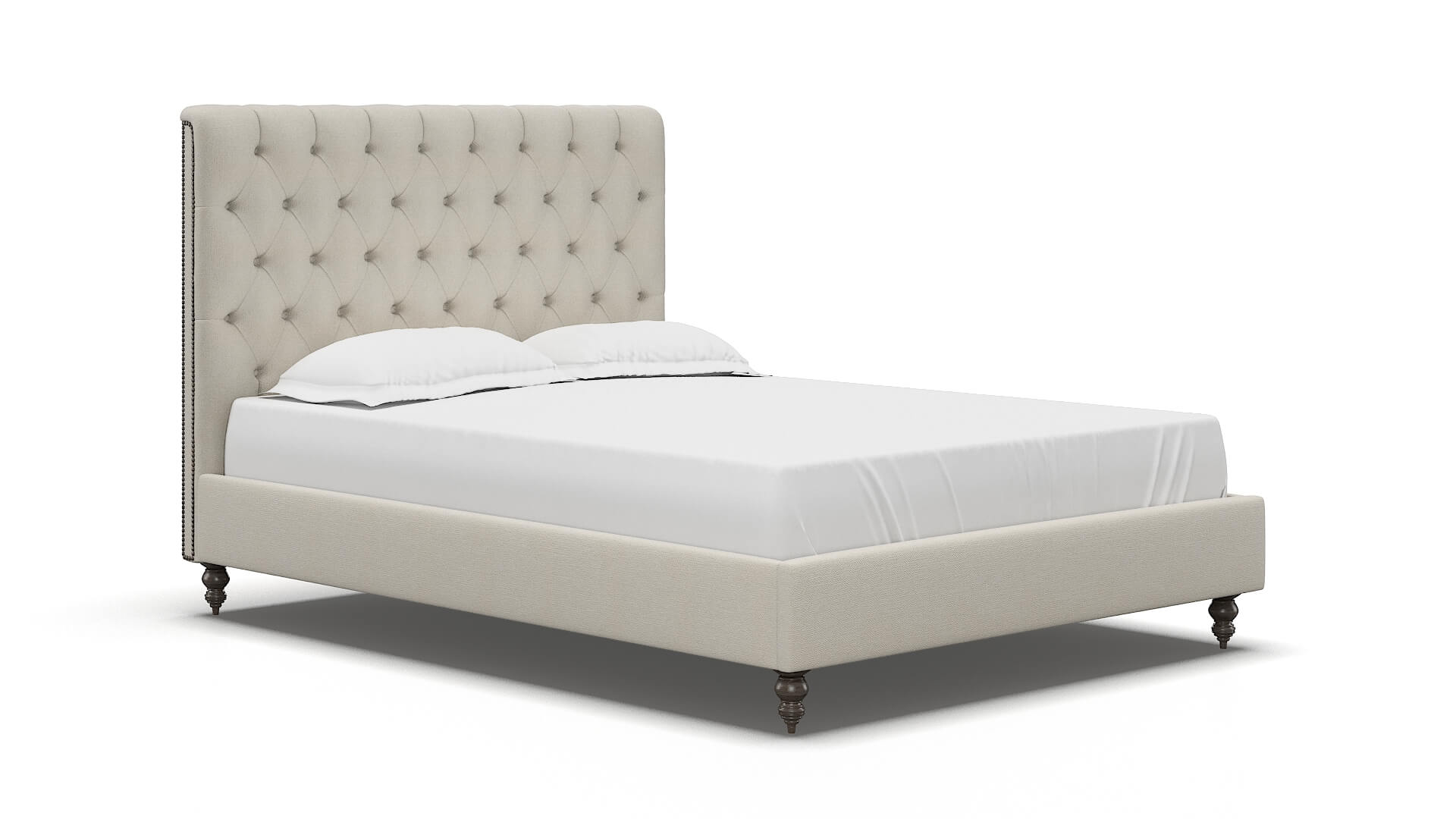 Remy Bungalow Ivory Bed espresso legs 2