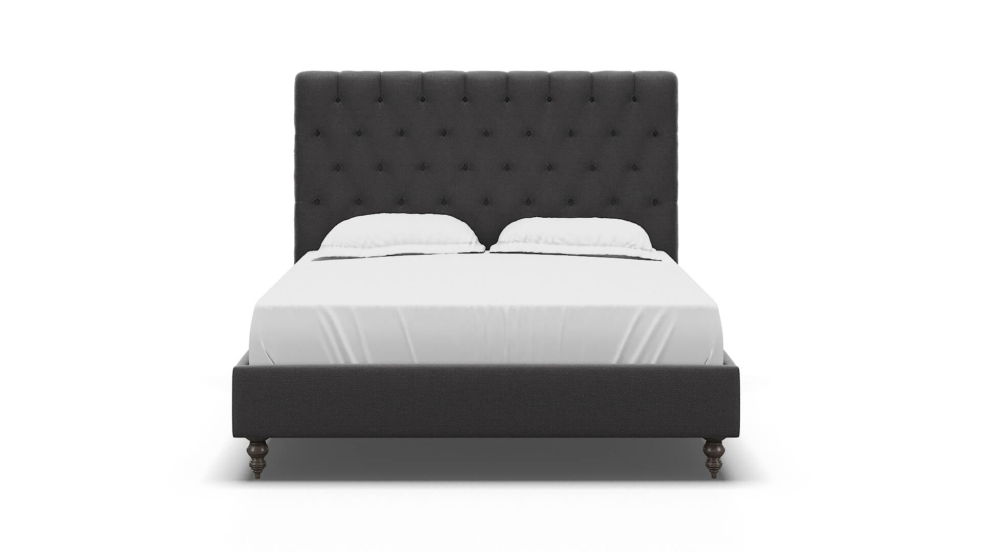 Remy Catalina Charcoal Bed espresso legs 1