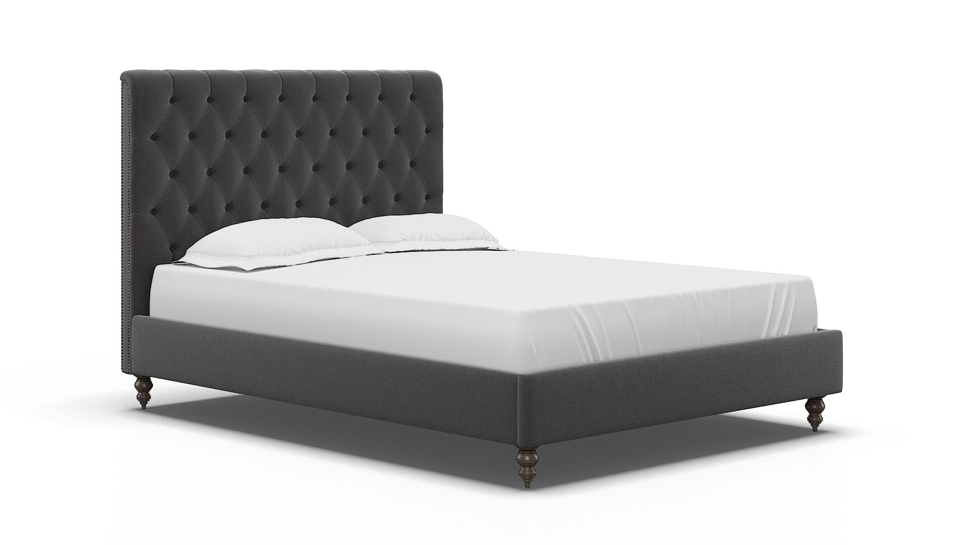 Remy Catalina Charcoal Bed espresso legs 2