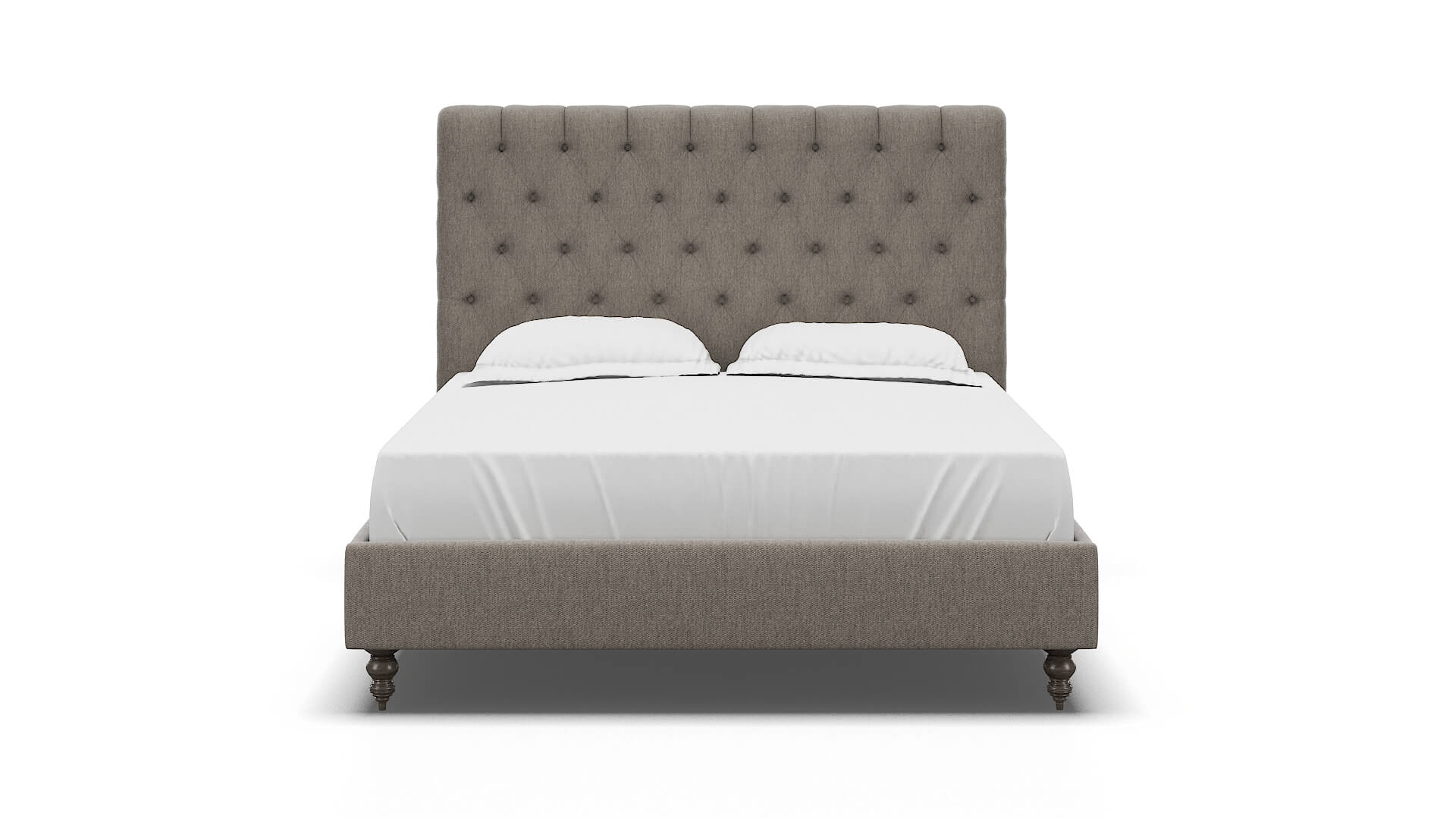 Remy Cosmo Taupe Bed espresso legs 1