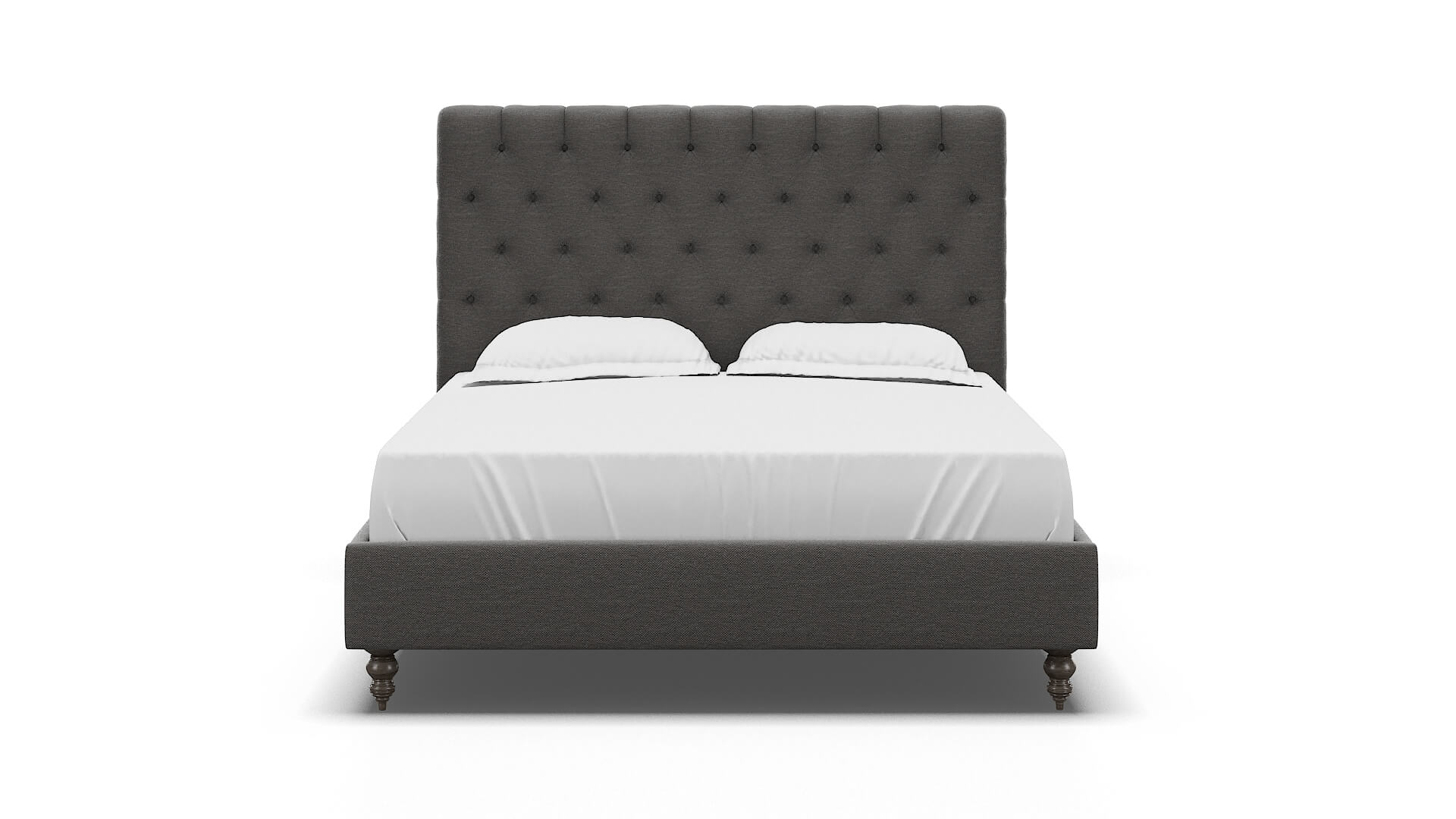 Remy Oscar Grey Bed espresso legs 1