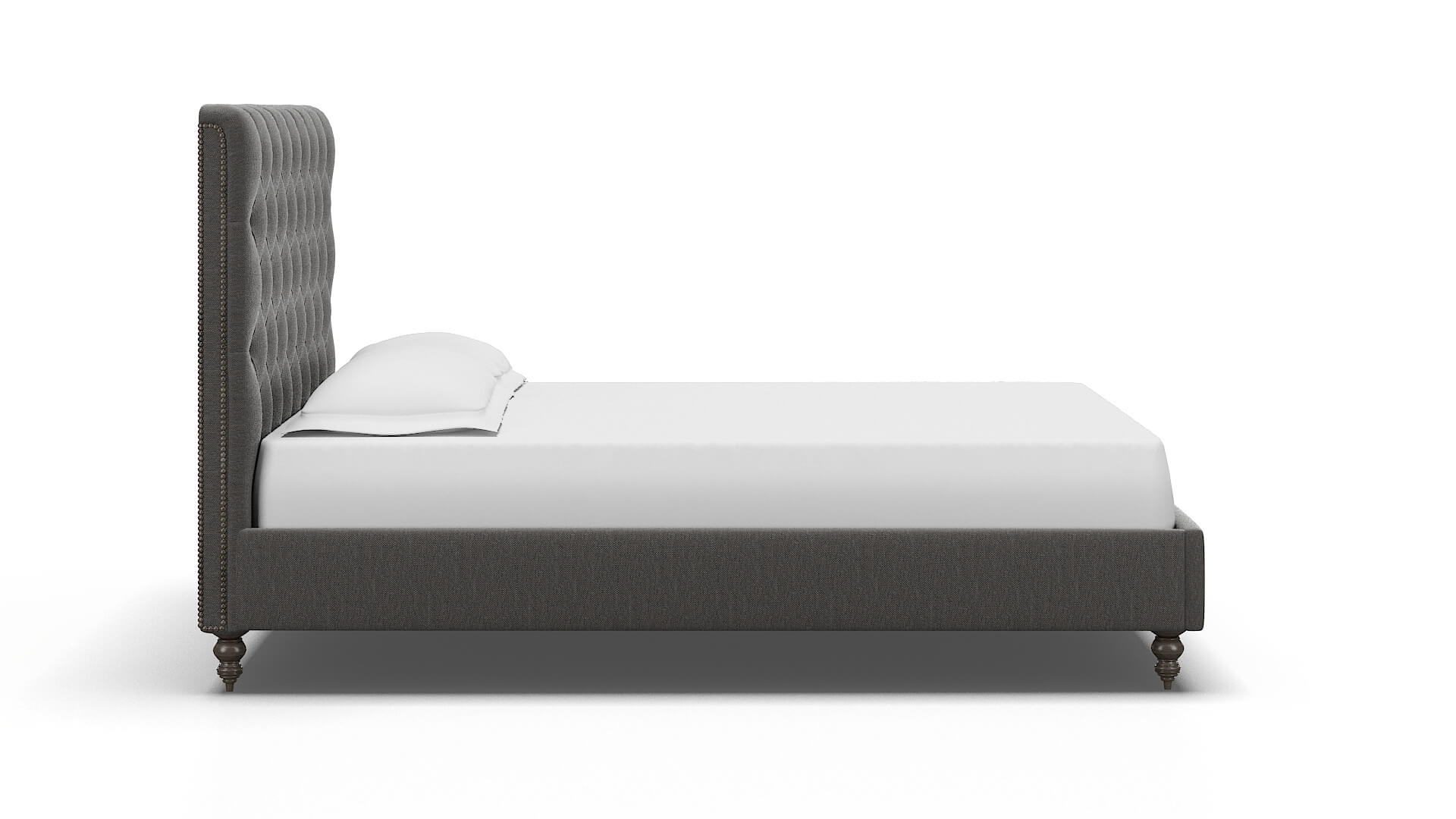 Remy Oscar Grey Bed espresso legs 3