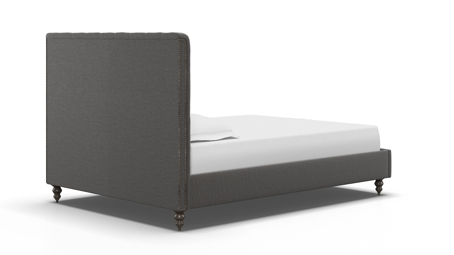 Remy Oscar Grey Bed espresso legs 4