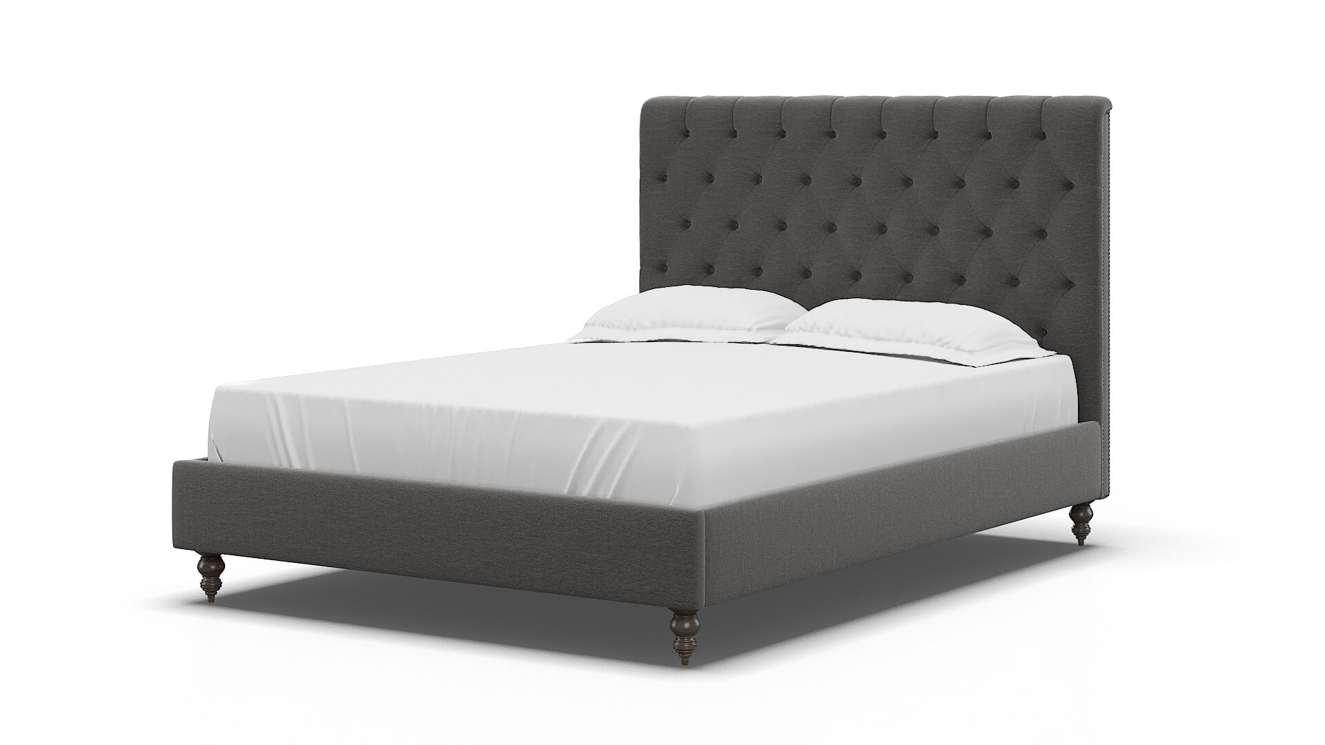 Remy Oscar Grey Bed espresso legs 5